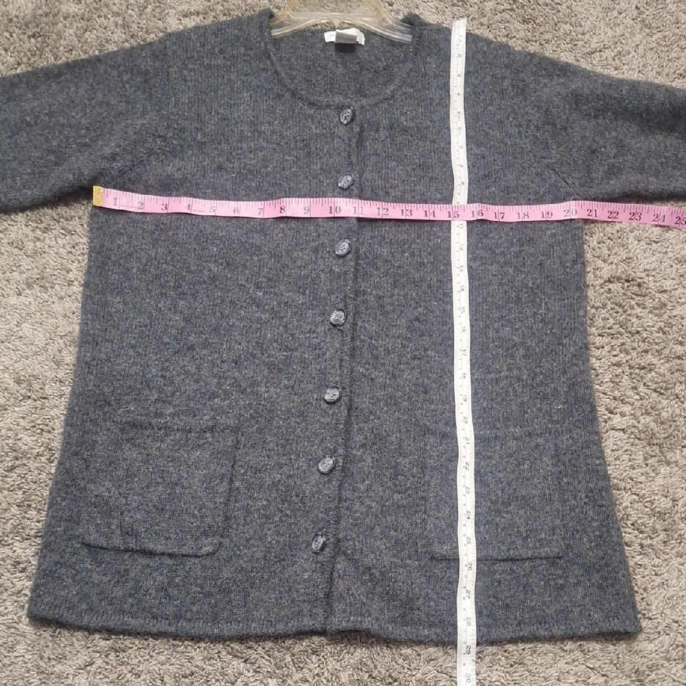Vintage Pierre Cardin Women's Cardigan Sweater - M - Charcoal Gray - Picture 5 of 6